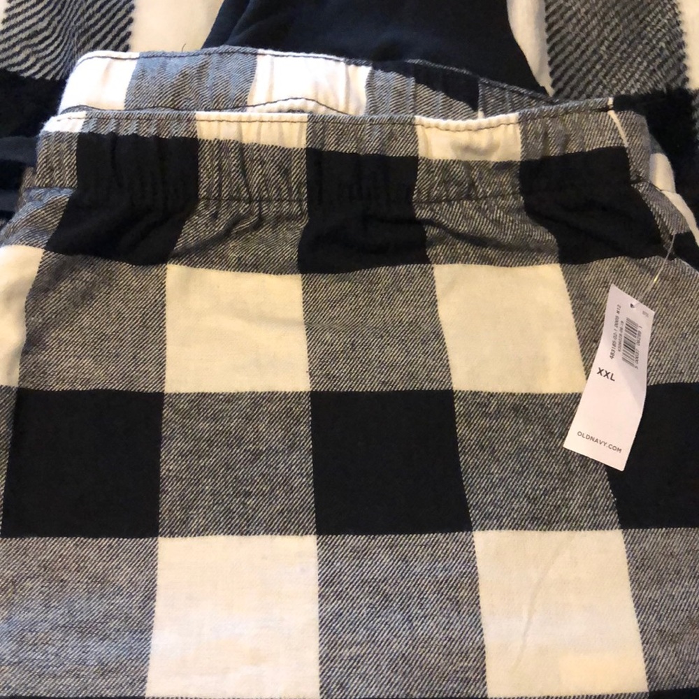 Old Navy XXL Pajama Joggers BW Buffalo Plaid New
